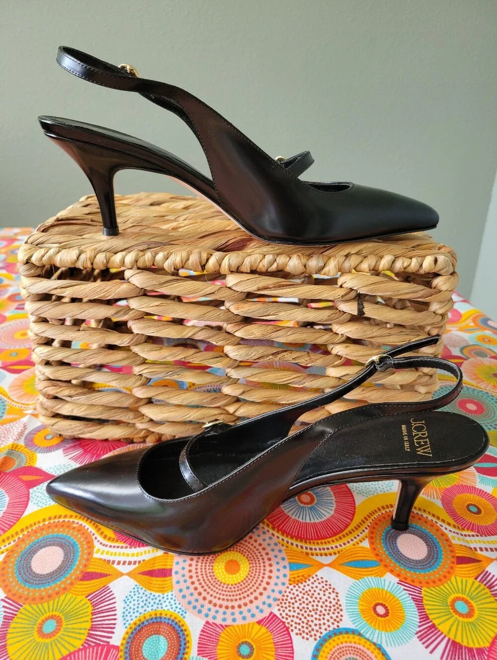 Made-in-Italy Colette buckle slingback pumps in leather CC042 Size 7